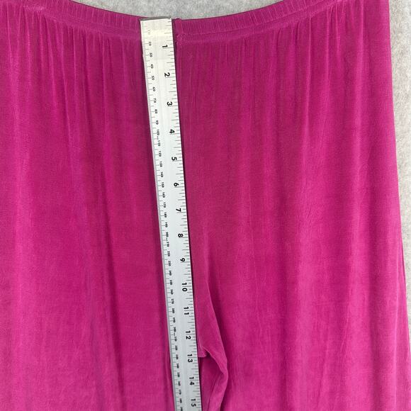 Fiore Pants Womens Size Large Pink Acetate Blend Pull On Elastic Waist Wide-Leg - Picture 10 of 10